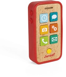 Janod téléphone jouet en bois avec son - jouet interactif enfant