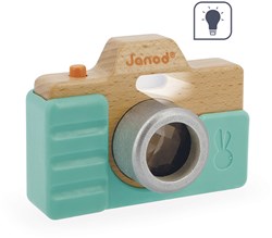 Janod appareil photo en bois avec son et flash - pour enfants