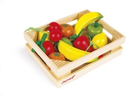 Kiste mit 12 pièces de fruits