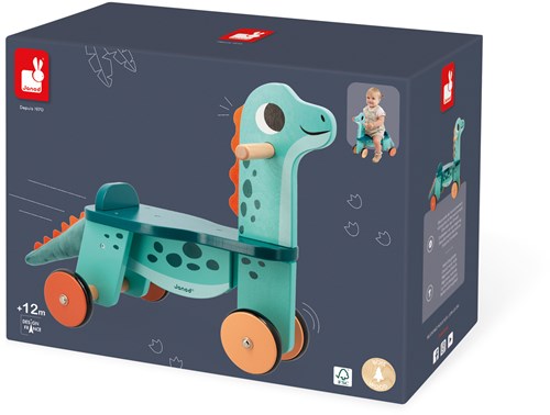 Janod Dino - Porteur Portosaurus - Dinosaure en Bois à Bascule-2