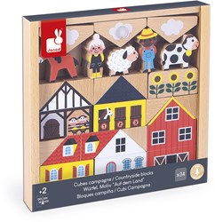 Janod blocs de construction - Set de jouets campagne pour enfants