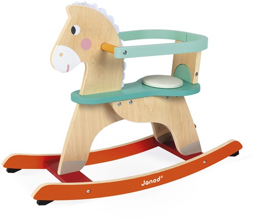 Janod cheval à bascule Ogalo jouet en bois - classique et sûr