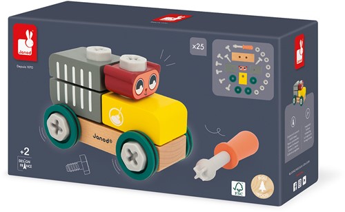 Janod Brico'Kids - Wagon avec ours