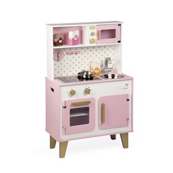 Janod cuisine jouet Candy Chic - cuisine en bois pour enfants avec accessoires