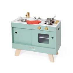 Janod cuisine en bois - Loft avec accessoires et gant de four
