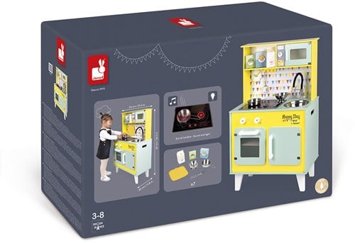 Janod Cuisine en bois Happy Day avec accessoires (Incl. 7 pièces d'accessoires)-2