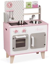 Janod Cuisine en bois Macaron Grande (Incl. 5 pièces d'accessoires)
