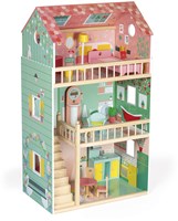 Janod maison de poupée bois Happy Day - grande maison avec meubles
