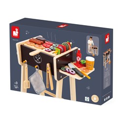Janod barbecue jouet en bois - Set BBQ avec accessoires pour enfants