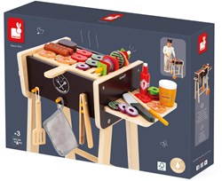 Janod barbecue jouet en bois - Set BBQ avec accessoires pour enfants