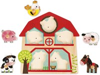 Janod puzzle sonore en bois Les amis de la ferme - 5 pièces-3