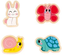 Janod Jeu de puzzles 4 puzzles 2-3-4-5 pièces Jardin