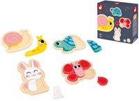 Janod Jeu de puzzles 4 puzzles 2-3-4-5 pièces Jardin-3