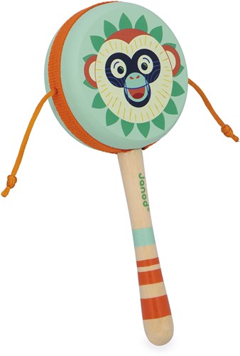 Janod tambour singe en bois - instrument de musique Gioia pour enfants