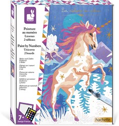 Janod peinture par numéros licornes - kit créatif pour enfants