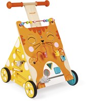 Janod chariot de marche chat en bois - jouet d'activités pour tout-petits-3