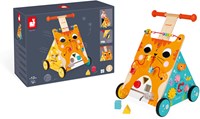 Janod chariot de marche chat en bois - jouet d'activités pour tout-petits-2