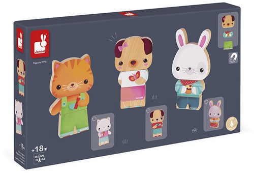 Janod magnets - jouet animaux en bois - éducatif et créatif-2