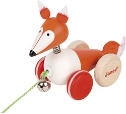 Janod jouet à tirer renard en bois - Zigolos - jouet motricité