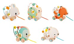 Janod jouet bébé en bois - Animaux à tirer looping FSC