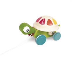 Janod jouet à tirer tortue en bois - Zigolos - jouet de motricité