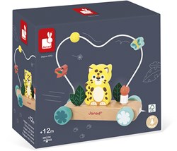 Janod jouet à tirer en bois jaguar - Tropik - bois FSC - jouet bébé