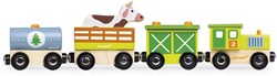 Janod train de ferme en bois - train magnétique pour enfants