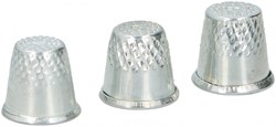Dés à coudre set argent - protection des doigts acier 3 pièces