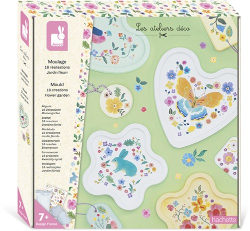 Janod kit moulage plâtre - Coffret créatif jardin fleuri dès 7 ans