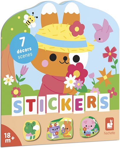 Janod cahier d'autocollants - Stickers campagne pour enfants dès 18 mois-2