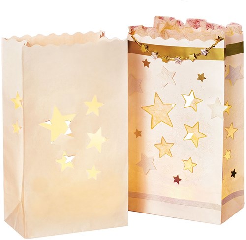 Sac lumineux étoile grand blanc décoration papier pour ambiance chaleureuse