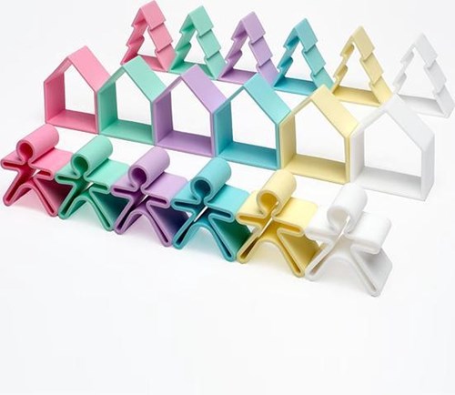 Dena ensemble de jeu en silicone pastel 18 pièces - créatif et sûr