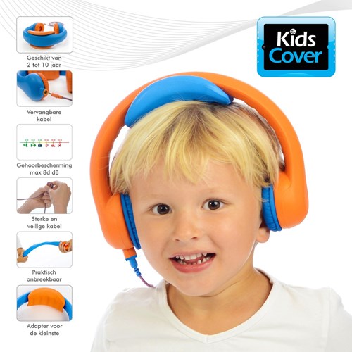 KidsCover casque enfant orange - casque avec limiteur de volume