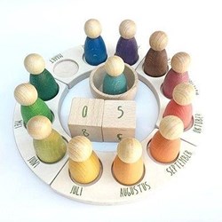 Grapat anneau calendrier en bois avec figurines - jouet éducatif