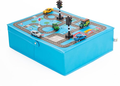 Pop-it-Up Garage boîte de rangement - Coffre à jouets et tapis de jeu - Pour voitures et autres jouets-2