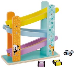Studio Circus circuit de voitures en bois jouet coloré avec 3 voitures