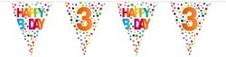 Folat guirlande confettis anniversaire 3 ans 10 mètres plastique