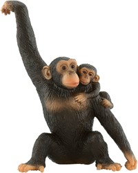 Bullyland chimpanzé avec bébé - figurine - peinte à la main réaliste