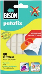 Bison pastilles adhésives patafix blanc 80 pièces - colle réutilisable