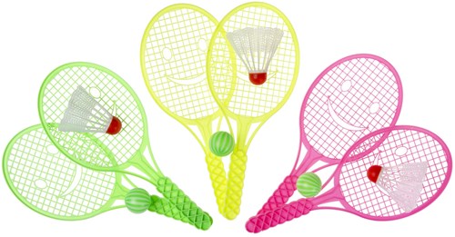 Duckiez set de tennis pour enfants avec balle et volant - jouet d'extérieur coloré