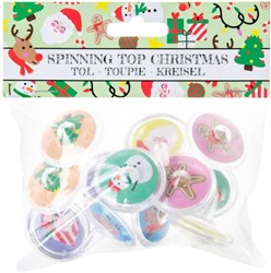 Toupie jouet de Noël set de 12 pièces plastique coloré