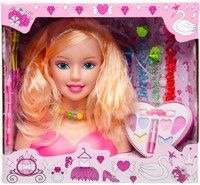 Poupée coiffure tête à maquiller cheveux blonds avec accessoires et set de maquillage-2