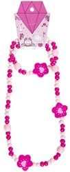 Collier et bracelet en bois pour enfants violet - ensemble de perles joyeux