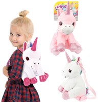 Sac à dos licorne peluche bleu - sac à dos enfant doux licorne-2