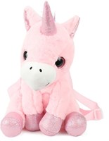 Sac à dos licorne peluche bleu - sac à dos enfant doux licorne