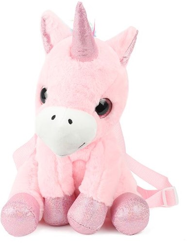 Sac à dos licorne peluche bleu - sac à dos enfant doux licorne