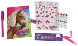 Journal thème cheval avec cadenas et autocollants - carnet secret pour enfants