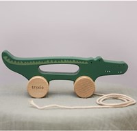 Trixie jouet à tirer en bois crocodile - jouet bébé FSC - vert-2