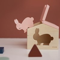 Trixie maison en bois animaux Mrs. Rabbit - trieur de formes FSC bois rose-3