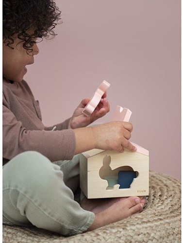 Trixie maison en bois animaux Mrs. Rabbit - trieur de formes FSC bois rose